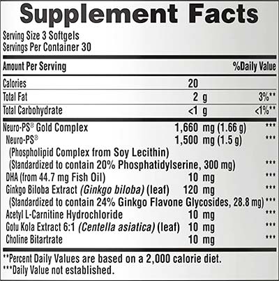 neuro-ps-gold-supplement-facts