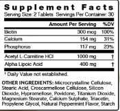 Juvenon Cellular Health supplement fact